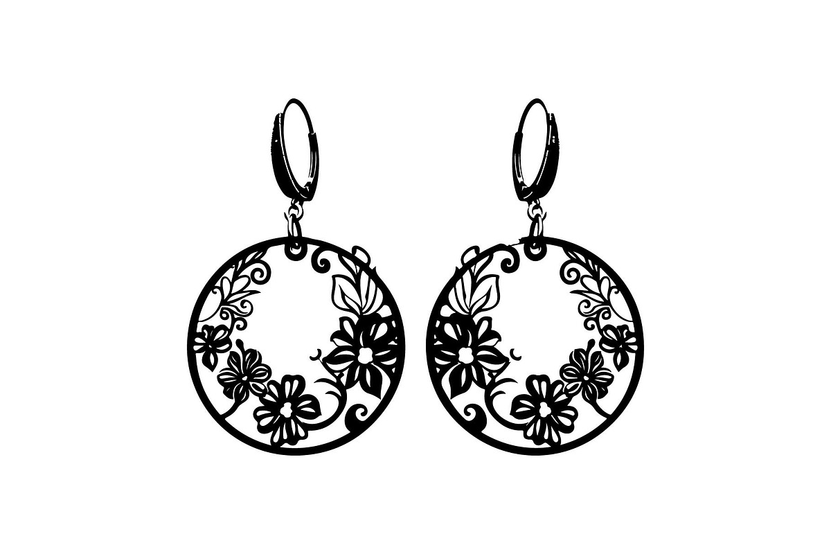 Round Filigree Earrings SVG Set, a Graphic by Creativeshirt (Photo 2 of 13)