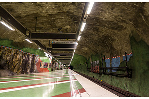 Interior of kungstradgarden metro station of stockholm sweden stock photo, a Transportation Photo by Leonid Andronov
