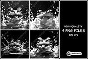 Frog Smiling Tongue Out Water Splash, a Background Graphic by LaseredNinja (Thumbnail 1 of 7)