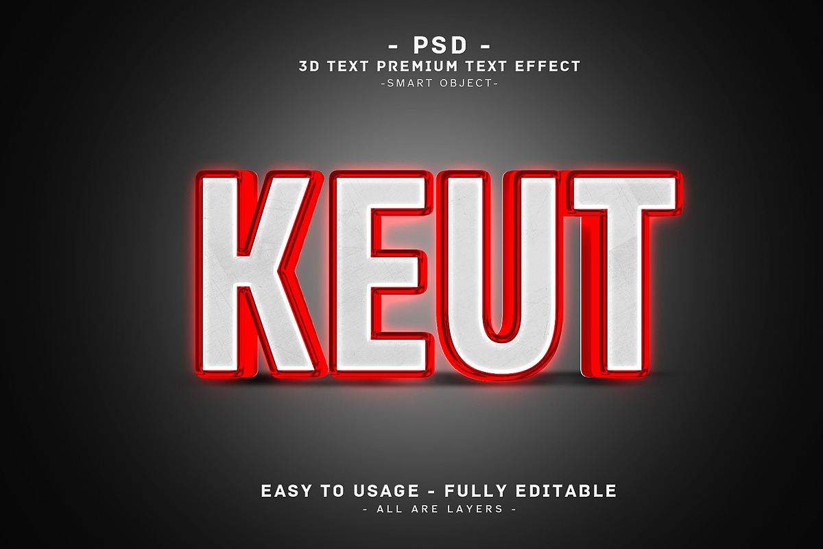 Keut 3D Editable Psd Text Effect, a Layer Style Add-On by Md Jahidul99