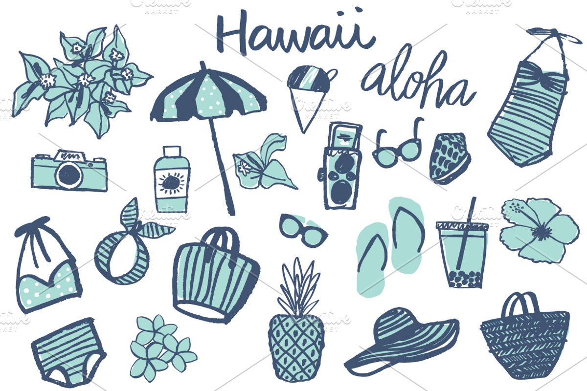 Hawaiian Graphics Set, an Object Graphic by Allie Richardson Design (Photo 2 of 3)