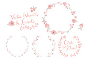 Soft Pink and Grey Flower Wreaths, an Illustration by Amanda Ilkov (Thumbnail 3 of 3)