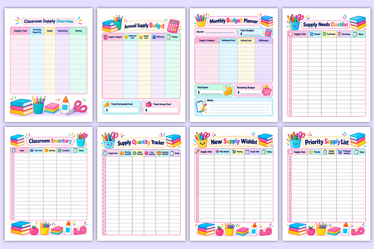 Classroom Supply & Budget Tracker, a Stationery Template by Mustafiz (Photo 2 of 4)