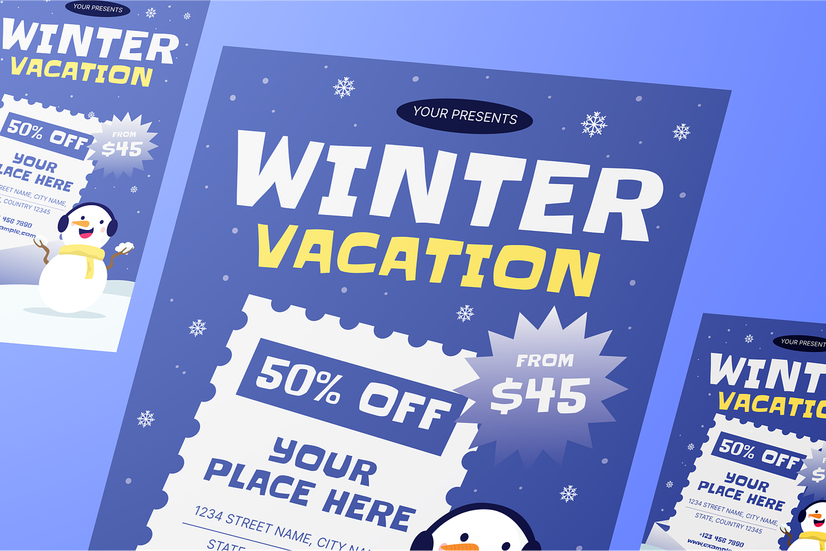 Winter Vacation Flyer Set, a Flyer Template by Annora Studio (Photo 5 of 6)