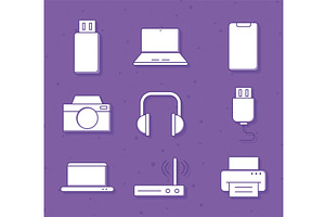 laptop camera and printer, a Technology Illustration by studiogstock