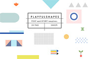 Playfulshapes. Social media template, a Social Media Template by Lera Efremova (Thumbnail 1 of 3)