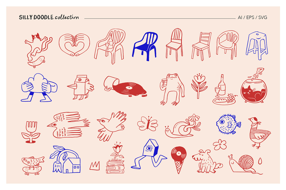 Silly Doodle Collection, a Decorative Illustration by Marish (Photo 4 of 9)