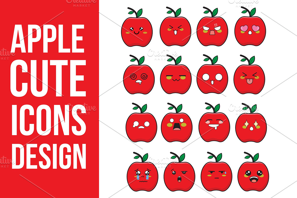 Apple Cute Icon Design, an Emoji Icon by Puteradesign (Photo 1 of 3)