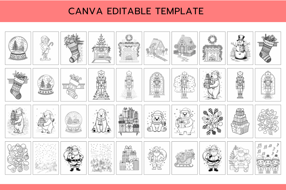 120 Christmas Coloring Pages, a Decorative Illustration by Daffodil Dream Studio (Photo 2 of 4)