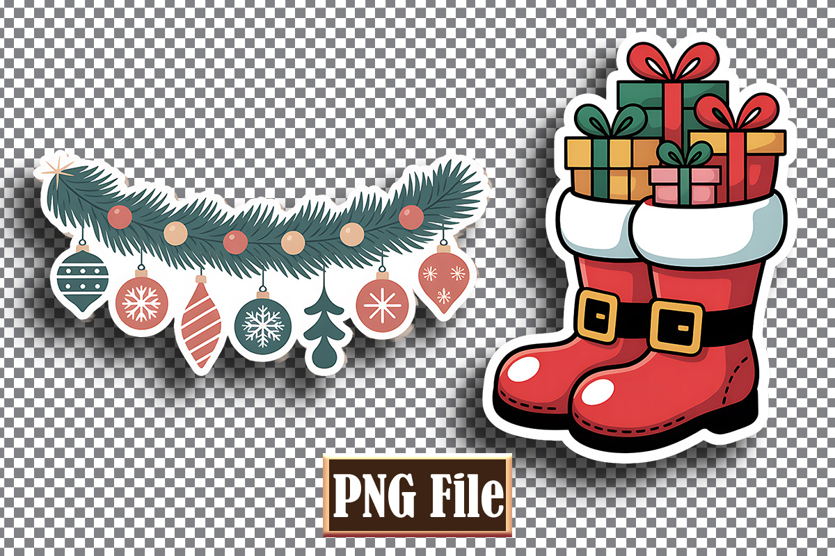 Christmas Stickers Bundle, a Seasonal Illustration by protabsorkar11 (Photo 2 of 7)