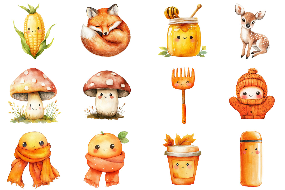 Cute Fall Clipart, an Illustration by CitraGraphics (Photo 2 of 5)