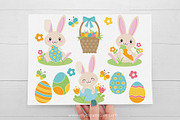 Easter Bunny Vector SVG Clipart, an Illustration by MyClipArtStore (Thumbnail 2 of 2)