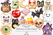 Halloween Cookie & Clipart, an Illustration by Design Market (Thumbnail 1 of 4)