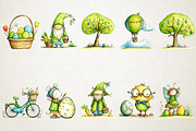 Whimsical Easter Clipart Bundle, an Illustration by RobertsArt (Thumbnail 5 of 5)