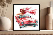 Summer Pin-up Girl Sublimation Bundl, an Illustration by DreamCafeArt (Thumbnail 8 of 9)