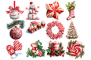 Watercolor Peppermint Clipart, a Decorative Illustration by stickermadness (Thumbnail 2 of 4)