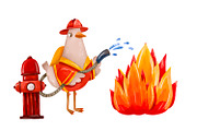 Firefighter Goose Clipart Set, a Technology Illustration by the_myro (Thumbnail 13 of 13)