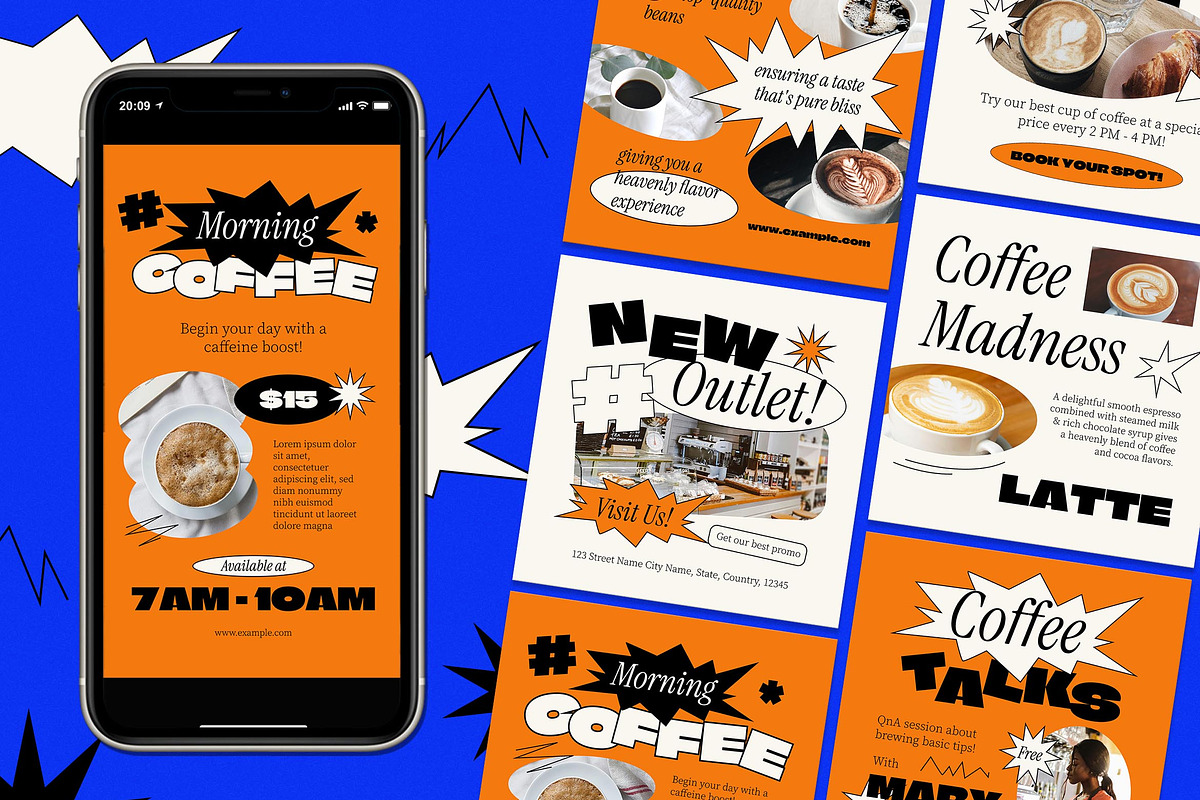 Anti Design Coffee Shop Instagram, a Social Media Template by Aiyari Graphic (Photo 1 of 5)