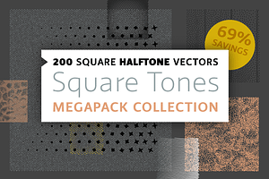 200 Square Halftone Vector Megapack