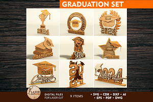 Graduation Set Decorative Laser Cut