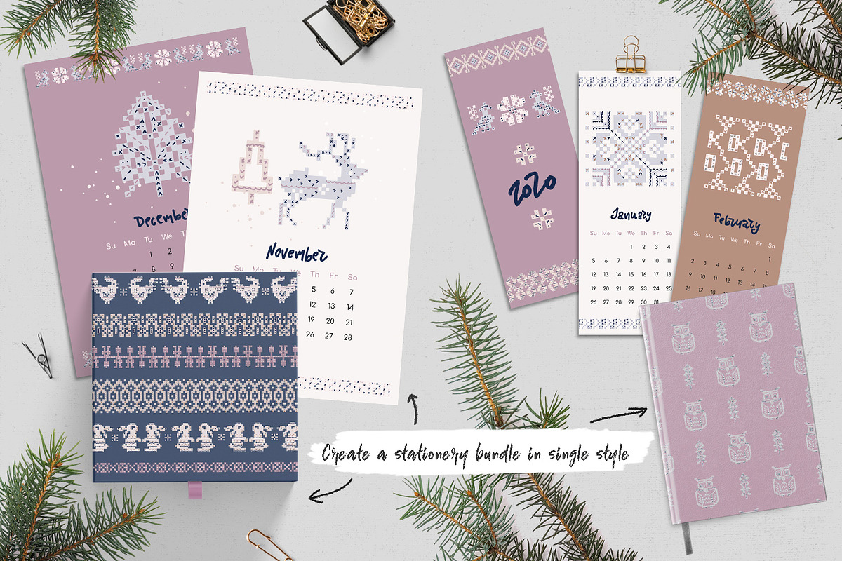 Scandi knit ornaments collection, an Animal Illustration by Gray Cat Graphics (Photo 2 of 18)