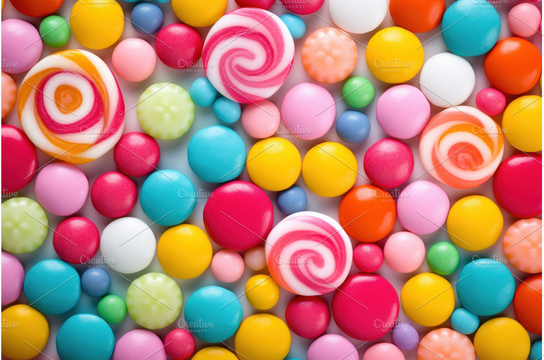 Vibrant Colorful candy background, a Food & Drink Photo by Ylivdesign