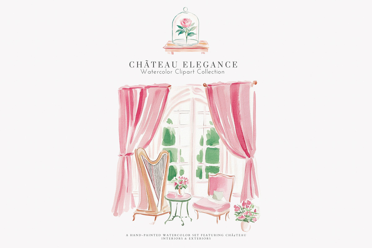 chateau clipart french illustration, a Decorative Illustration by Patishop Art (Photo 5 of 10)