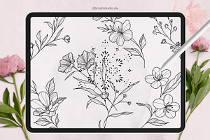 Procreate Filigree Flower Stamps