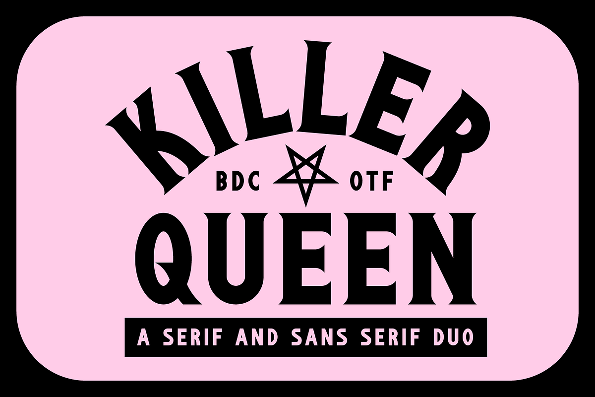 Killer Queen Display Font, a Font by Brethrendesignco (Photo 3 of 3)