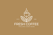 Fresh Leaf Organic Coffee Cup Logo, a Branding & Logo Template by Signatoro (Thumbnail 2 of 3)