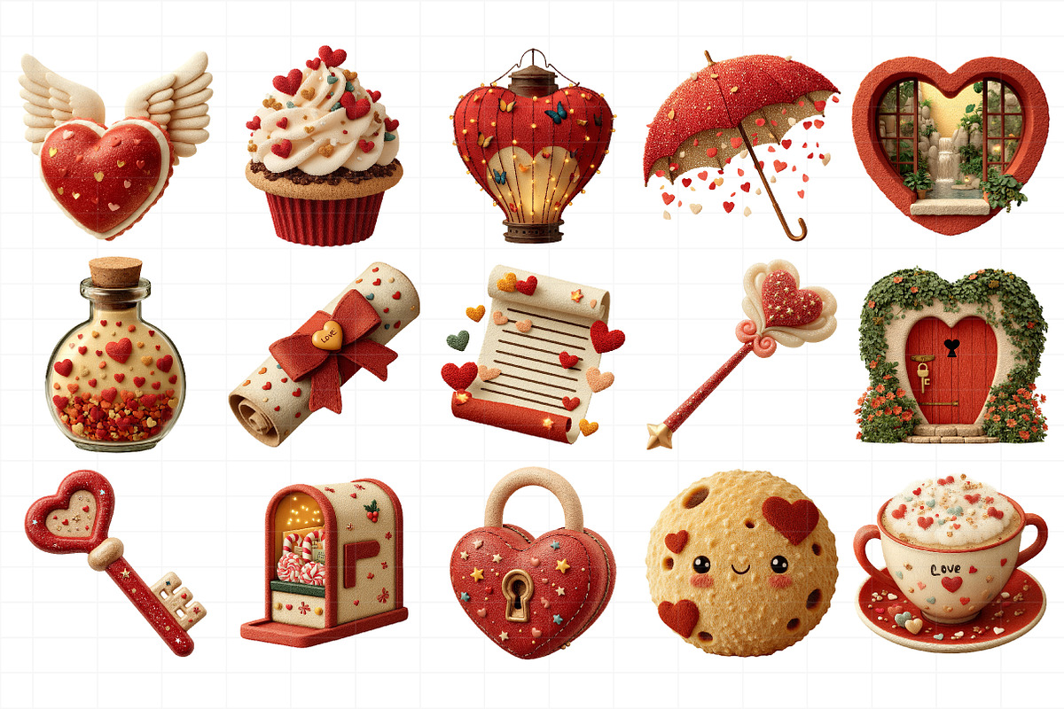 Whimsical Valentine Clipart, an Illustration by Daily.Designs (Photo 5 of 5)