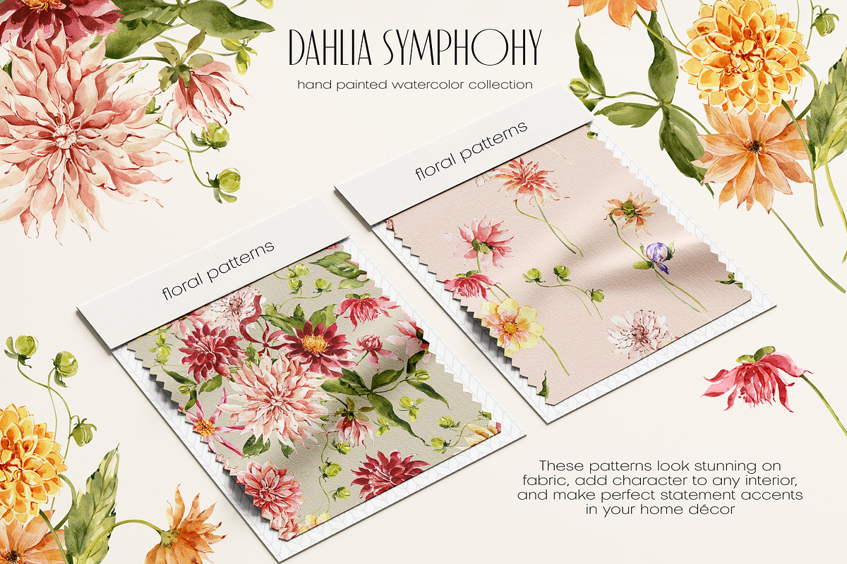 Dahlia Watercolor Collection, a Decorative Illustration by ArtMaslyana (Photo 12 of 15)