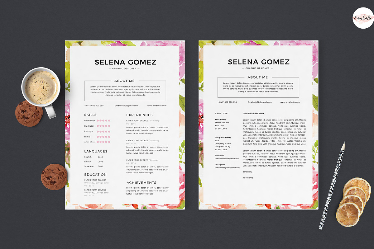 Elegant CV and Cover Letter template, a Resume Template by Emaholic Template (Photo 4 of 5)