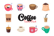 Coffee Vector Icons Pack, a Food Illustration by vectorstank (Thumbnail 1 of 3)