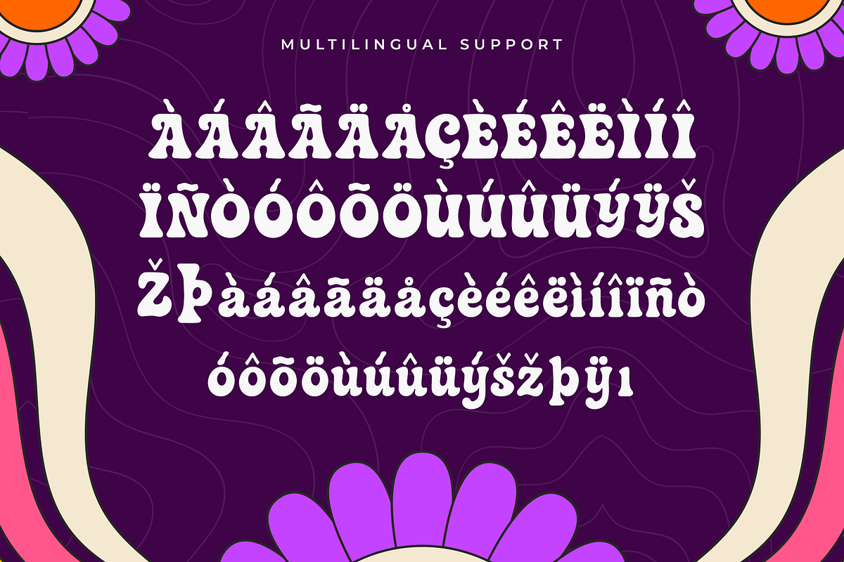 Bloom Gum – A Modern Groovy Font, a Serif Font by overlaytemplates (Photo 5 of 5)