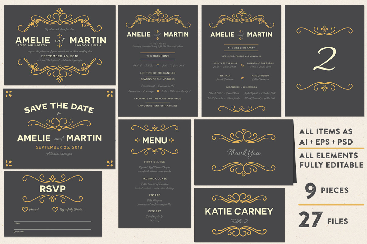 Fairytale Wedding Pack, an Invitation Template by Every Tuesday (Photo 2 of 5)