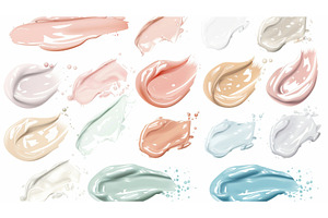 Swatches of scrub cream isolated on, a Beauty & Fashion Photo by ZinetroN