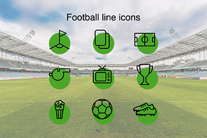 Football line icons, an Outline Icon by Lyolya Profitrolya