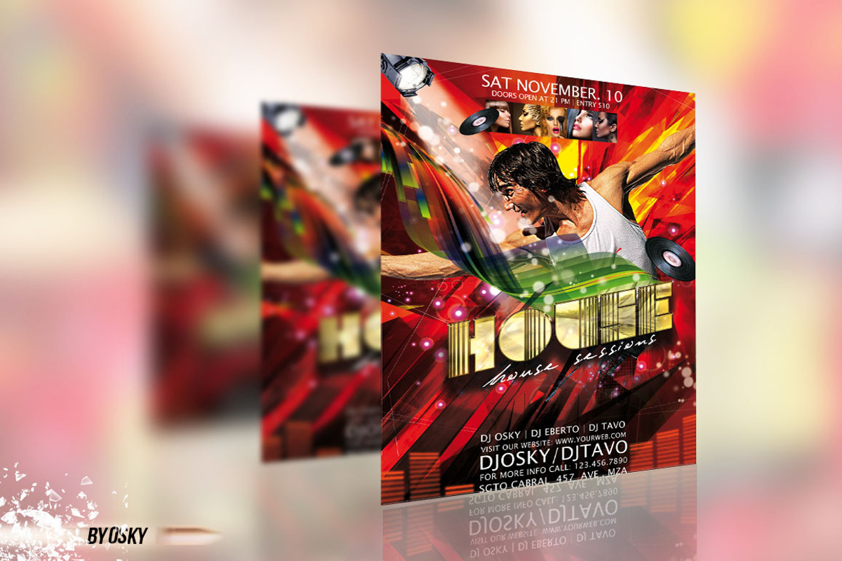 House Party Flyer, a Flyer Template by Osky (Photo 2 of 4)