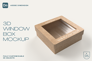 3D Window Box Mockup