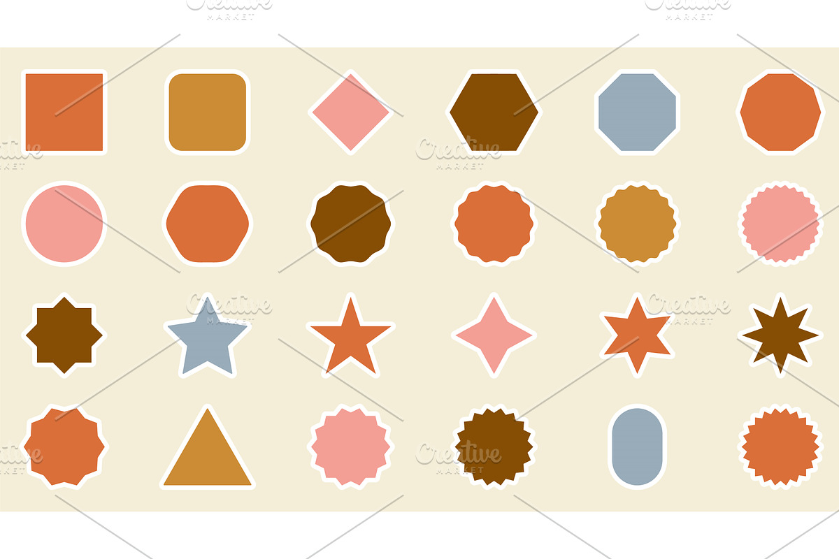 Shape Stickers Silhouette Icon Set, an Object Illustration by Vector Creator