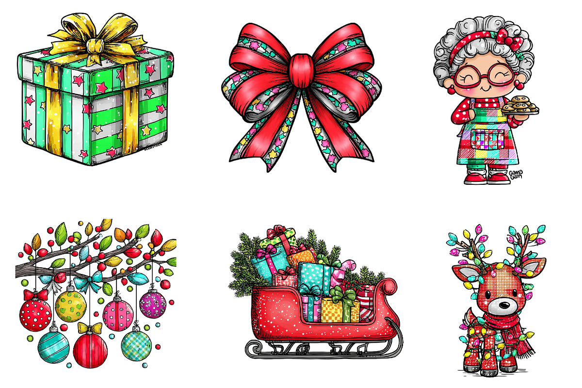 Cute Christmas Clipart, an Illustration by CreationArt (Photo 5 of 5)