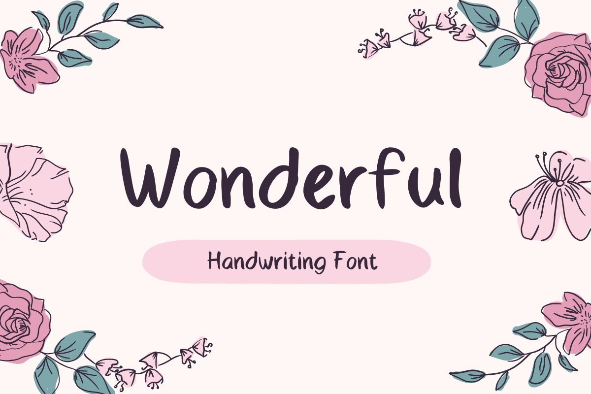 Wonderful Handwriting Font, a Handwritten Font by Ruddean2109