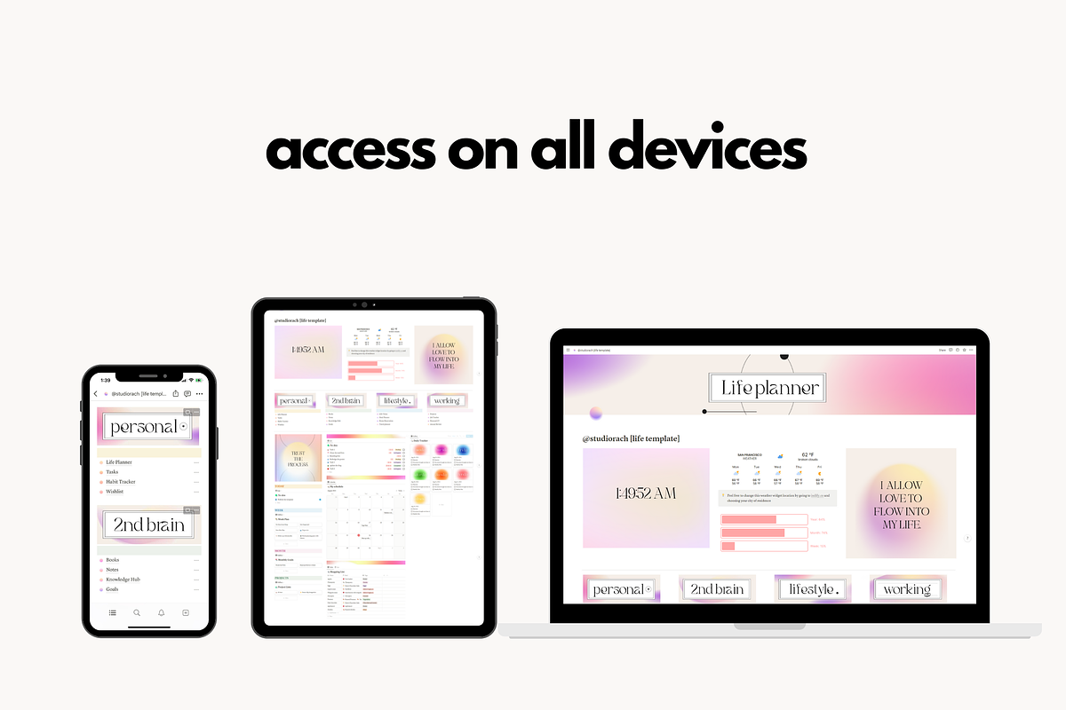 Life Planner Notion Template, a Templates & Theme by studiorach (Photo 9 of 10)