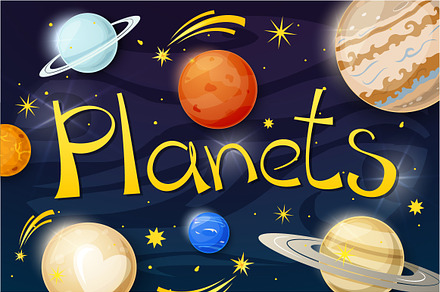 Set of solar system planets