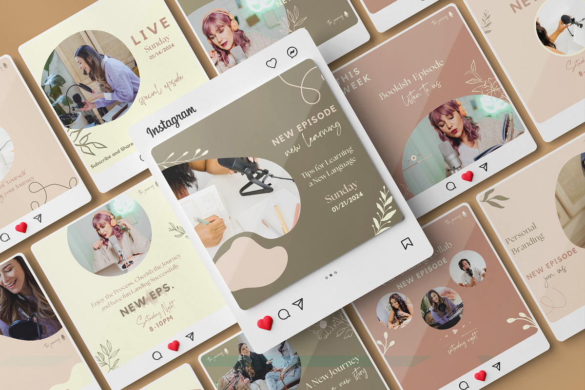 The Journey Podcast Template Bundle, a Social Media Template by Soul & Maeum Store (Photo 2 of 6)