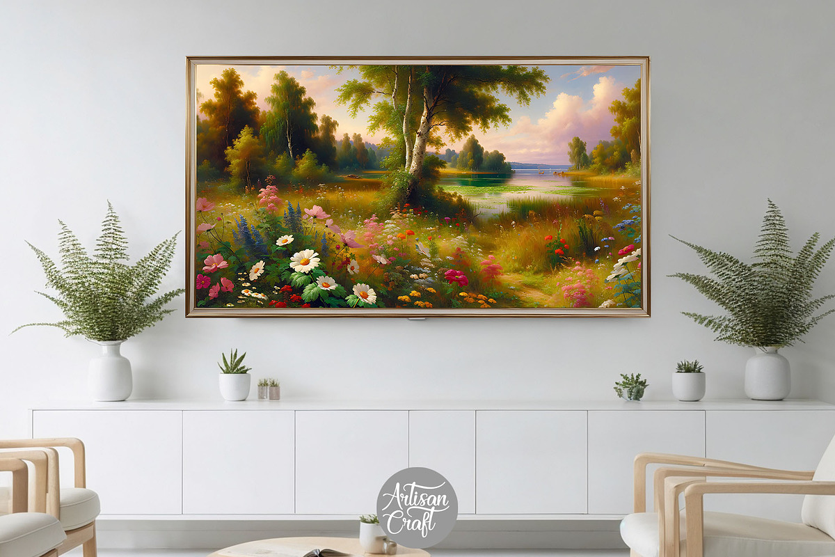 Wildflower Frame TV art, 4 paintings, a Background Graphic by Artisan Craft (Photo 4 of 7)