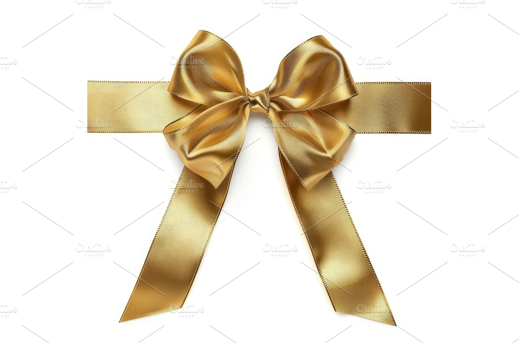 Shiny golden satin ribbon bow knot, a Holiday Photo by Ylivdesign