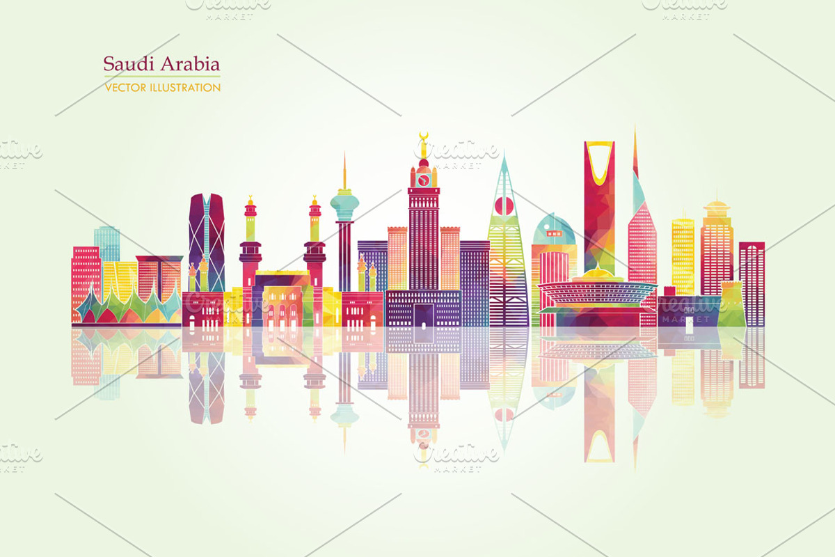 Saudi Arabia skyline, an Illustration by LisaKolbasa (Photo 3 of 3)