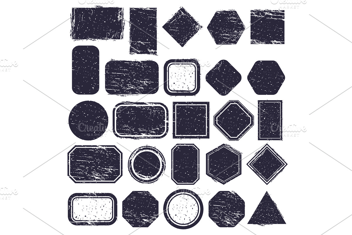 Rubber stamps. Grunge texture labels, a Texture Illustration by winwin.art